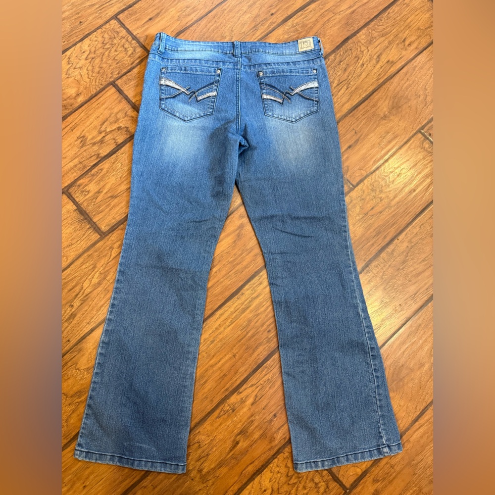 L.e.i. Jeans womens 15 Ashley Low Rise Boot blue stretch western Vtg Y2K 35x32